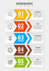 Infographic modern fashion of five options