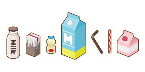 Milk yogurt juice bottle icon vector illustration package