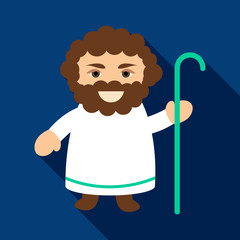 Flat icon with shadow Man shepherd