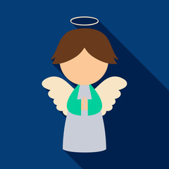 Flat icon with shadow christmas angel