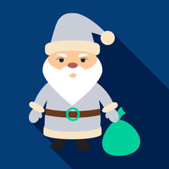 Flat icon with shadow Santa Claus