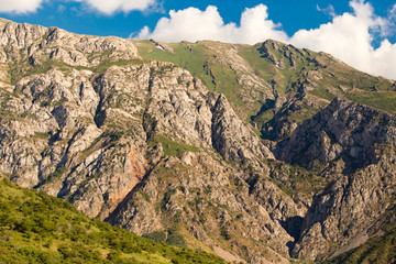 Beautiful Tien Shan mountains in Kazakhstan in the spring