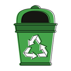 Recycle trash can icon vector illustration graphic design