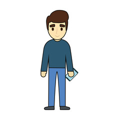 cartoon man and icon