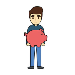 cartoon man and icon