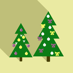 vector illustration of decorated Christmas tree