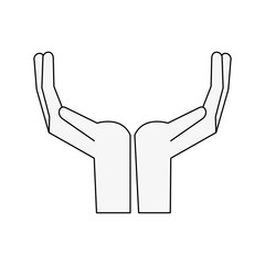 Hands holding something icon vector illustration graphic design