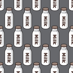 Milk Bottle vector Seamless Pattern isolated wallpaper background