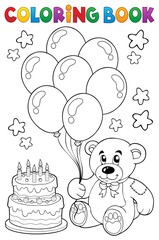 Coloring book teddy bear theme 4
