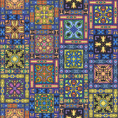 Fototapeta na wymiar Seamless pattern. Vintage decorative elements. Hand drawn background. Islam, Arabic, Indian, ottoman motifs. Perfect for printing on fabric or paper.