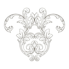 Classical baroque ornament vector 