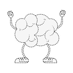 Funny brain cartoon cartoon icon vector illustration graphic design