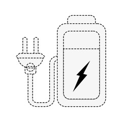 Battery with plug icon vector illustration graphic design