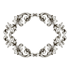 Classical baroque ornament vector 