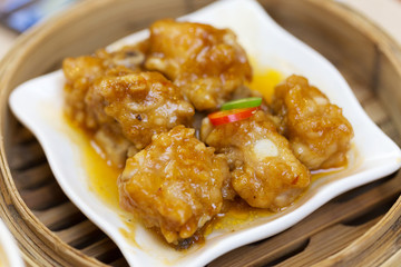 tasty chinese food on plate