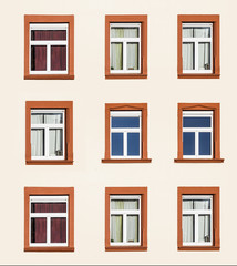 Fototapeta premium facade of house with four windows