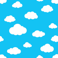 sky Cloud seamless pattern vector isolated wallpaper background blue