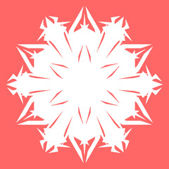 White snowflake for your New Year design. Snowflake for posters, cards, invitation design