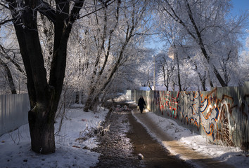 Winter morning. Moscow. Russia.