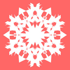 White snowflake for your New Year design. Snowflake for posters, cards, invitation design