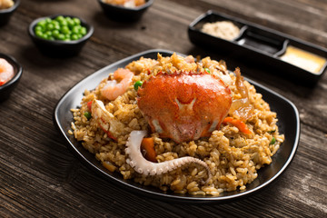 tasty japanese food on table