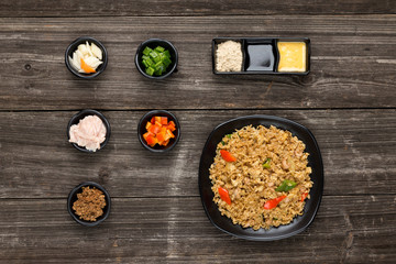 tasty japanese food on table