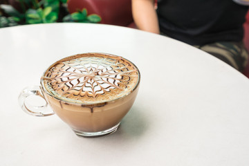Coffee Mug on outdoor white table