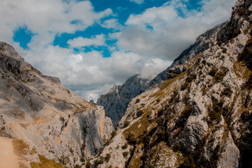 Fototapeta na wymiar Cares route in the Picos de Europa , mountain landscape.