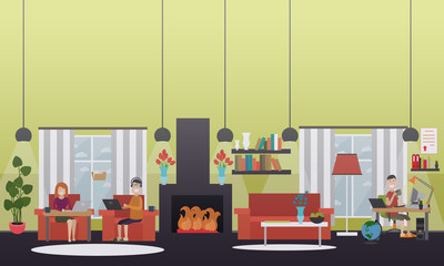 Home Wi-Fi network concept flat vector illustration