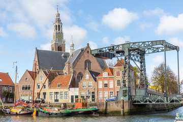 Fototapeta premium historical buildings on the Marnixkade, Maassluis, The Netherlands