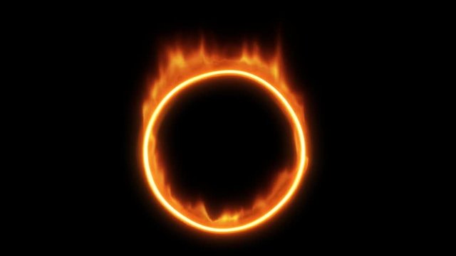 Ring of fire. Seamless loop. For all of your ring of fire needs! This short animation is perfect for games, apps, commercials, and marketing presentations. Transparency is embedded in video.