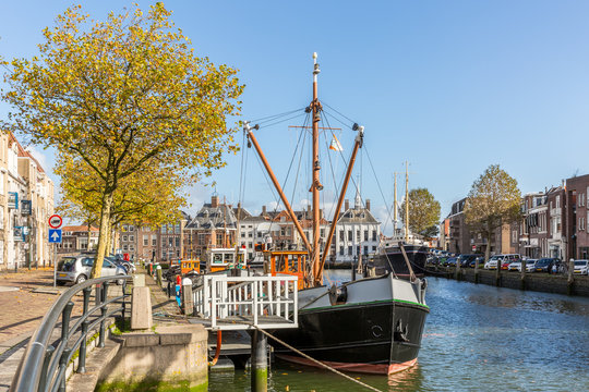 a ship in the harbour of Maassluis, The Netherlands
