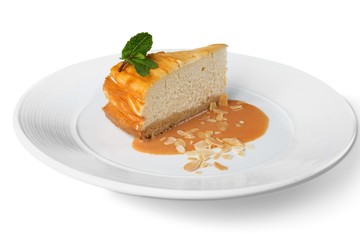 Fresh cheesecake on plate