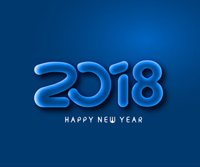 Happy new year 2018 Text Design Vector illustration