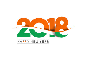 Happy new year 2018 Text Design  patter Vector illustration