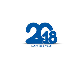 Happy new year 2018 Text Design Vector illustration