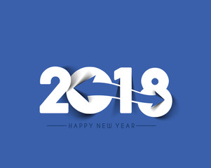 Happy new year 2018 Text Design Vector illustration