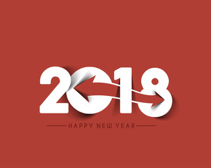 Fototapeta na wymiar Happy new year 2018 Text Design Vector illustration