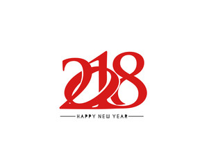 Happy new year 2018 Text Design Vector illustration