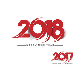 Happy new year 2018 - 2017 Text Design Vector illustration