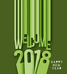 Happy new year 2018 Text Design Vector illustration