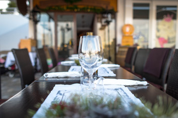 Beautifully decorated table in the restaurant