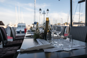 Beautifully decorated table in the restaurant