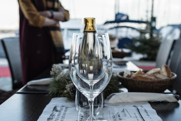 Beautifully decorated table in the restaurant