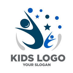 Naklejka premium kids logo vector