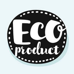 Eco-food icon in black style isolated on white background. Label symbol stock vector illustration.