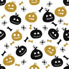 Seamless pattern with Halloween Design. Vector illustration.