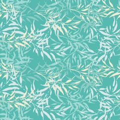 Seamless vector background with decorative branche and leaves. Pattern with plants. Textile rapport.