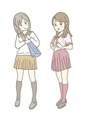 制服の女の子のイラスト