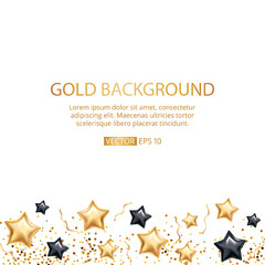 Gold stars balloon background